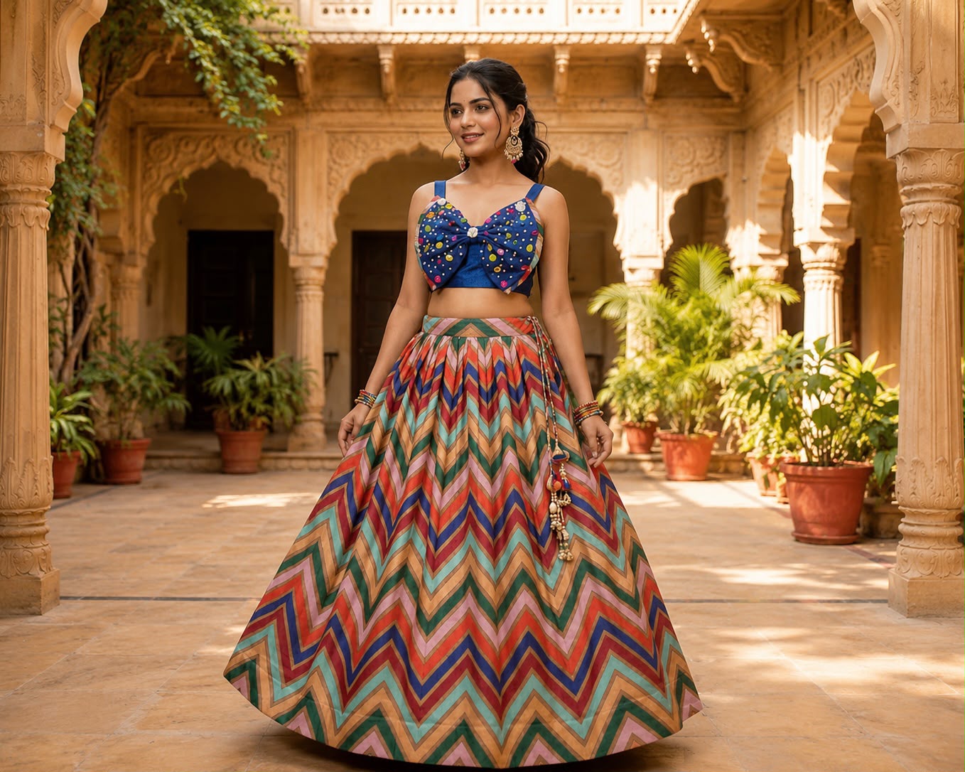 Girls lehenga choli tailored for festivals