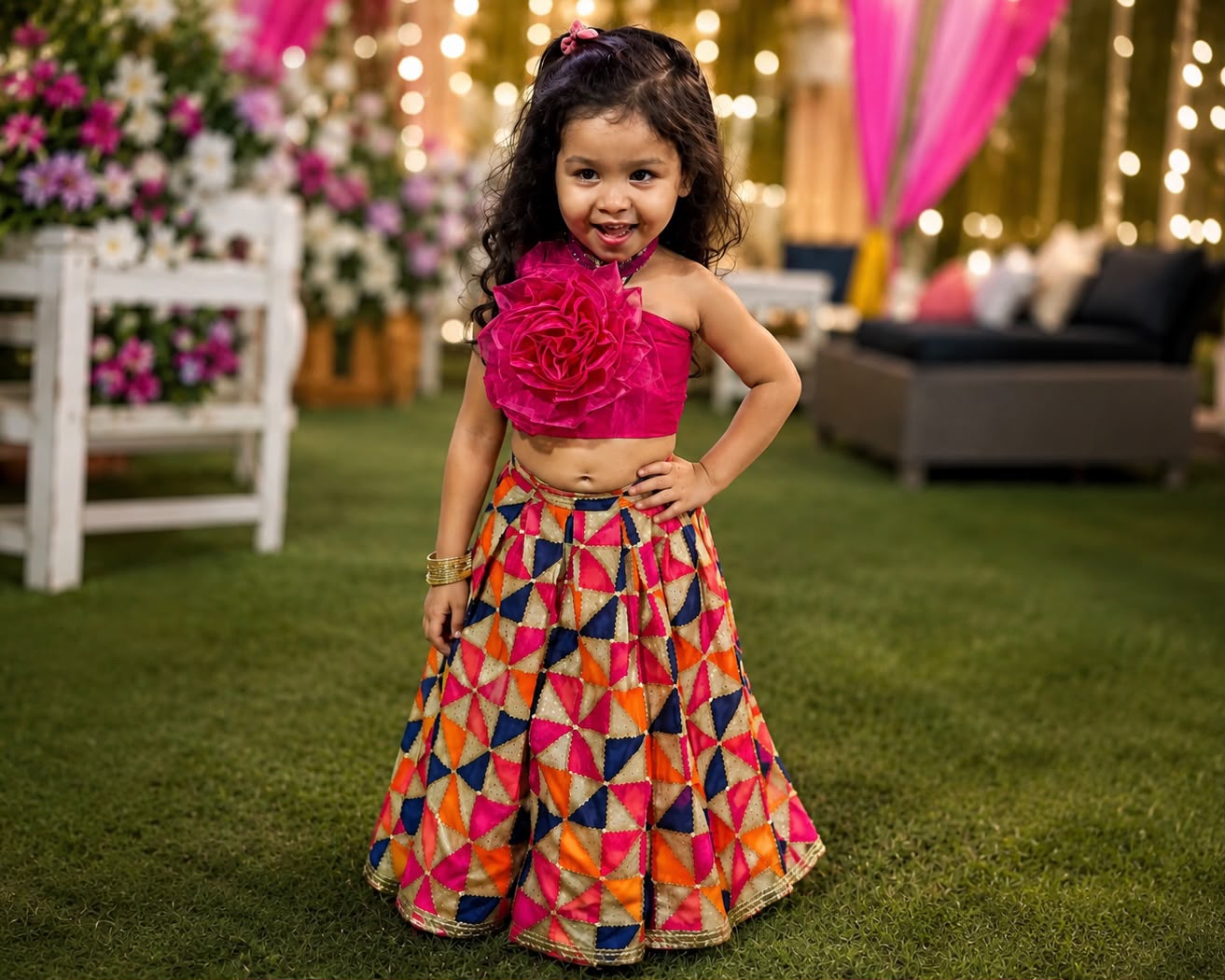 Kids party wear frock stitching